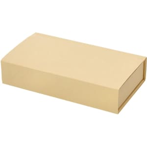 A cream-coloured gift box with a smooth finish, featuring a simple, elegant design.