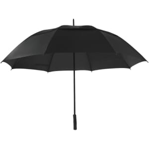 A black Narnor umbrella with a curved handle and a simple design, featuring a logo on the canopy.