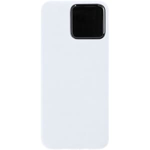 A white power bank with a black section for connectivity. The product features a smooth finish and a logo.