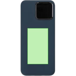 A navy blue power bank featuring a large green charging area and a small black section. It has a branded logo.