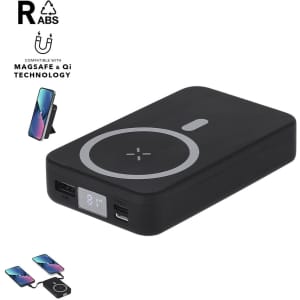 A black Granzax Power Bank featuring USB ports and a wireless charging pad. It has a sleek design with a logo.