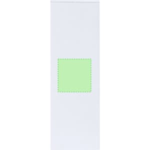 A plain white product packaging with a square green area in the centre, featuring a logo.