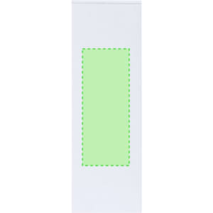 A vertical white sheet with a light green rectangle outlined in a dashed line, featuring a logo at the top.