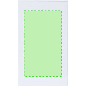 A rectangular notepad with a white border and a light green centre. It features a dashed green outline.