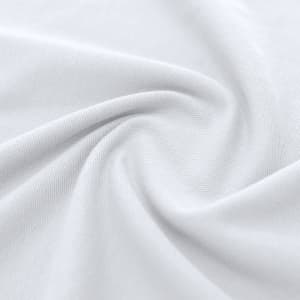 A close-up of smooth, textured white fabric, showcasing its soft and breathable quality.
