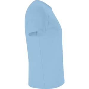 A light blue Cocker Kids T-Shirt displayed from the side, featuring short sleeves and a simple design.
