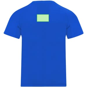 A bright blue Cocker Kids T-Shirt featuring a logo on the back. Simple and comfortable design.