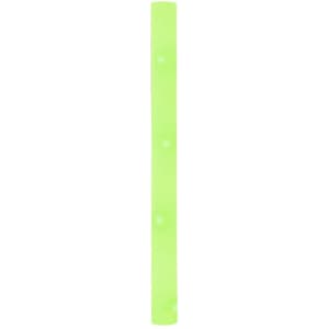 A luminous green glow stick with a smooth, cylindrical shape and branding on its surface.