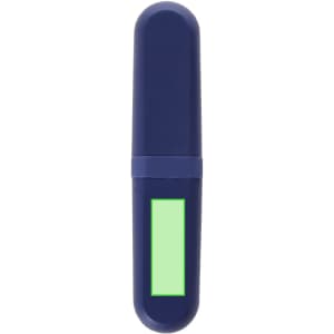 A navy blue cutlery case with a green label area, suitable for storing cutlery sets.