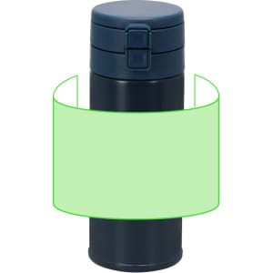 A drink bottle in dark navy with a secure lid and a simple design, featuring a brand logo.