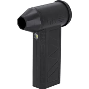 A black Logarix vacuum cleaner blower with a tapered nozzle and a textured grip, featuring a small light on its side.