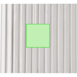 A set of coloured pencils in various shades, arranged neatly with a green square highlighting one pencil.