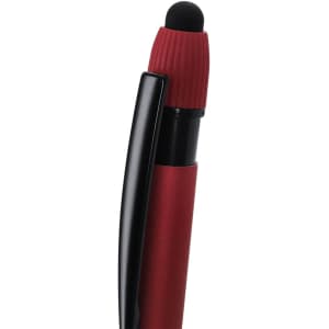 A red and black Turbom Stylus Touch Ball Pen featuring a textured stylus tip and a sleek design.