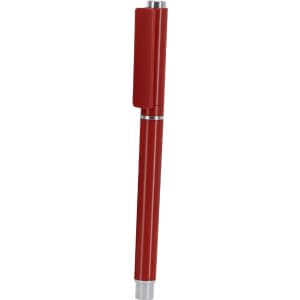 A red Osmond Roller pen with a sleek design and clip for convenient attachment.