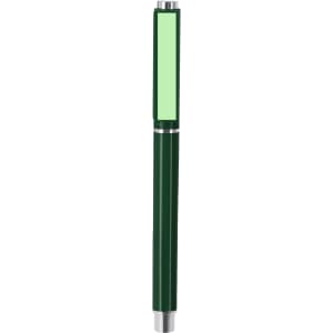 A green Osmond Roller pen featuring a sleek design and a silver accent, with a blank area on the barrel.