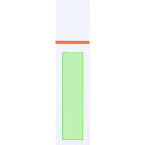 A green highlighter with a white body and an orange band, featuring a branding logo.