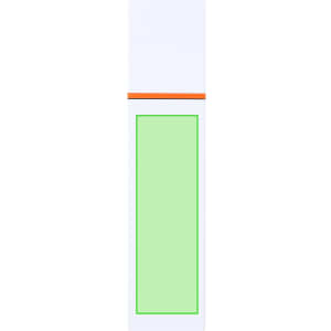 A highlighter featuring a green tip with a white body and an orange accent, equipped with branding.