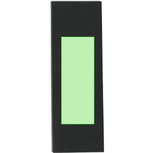 A black packaging box featuring a rectangular green window. The box is designed for promotional metal pens.