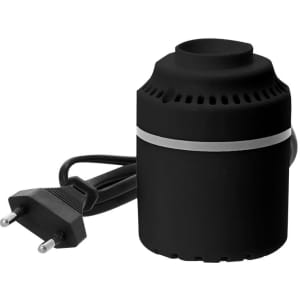 A black vacuum cleaner attachment with a power cord, featuring a slim cylindrical design and a silver band.