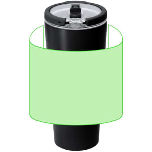 A drink bottle in matte black with a clear lid and a built-in straw, featuring a logo.