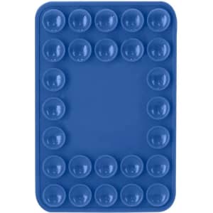 A blue silicone phone holder featuring multiple circular slots for secure placement of devices.