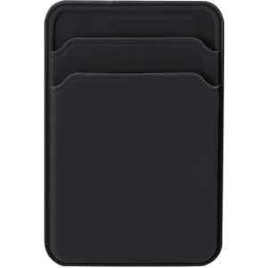 A black Ristol Card Holder with two slots for cards, featuring a sleek, minimalist design.
