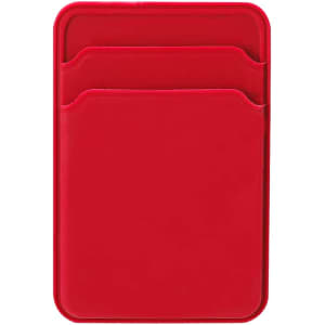 A red Ristol Card Holder with two slots for cards. The holder has a smooth and sleek design.