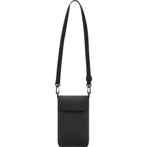 A black Kryan multipurpose bag with a shoulder strap and a front flap, featuring a logo. Suitable for office use.