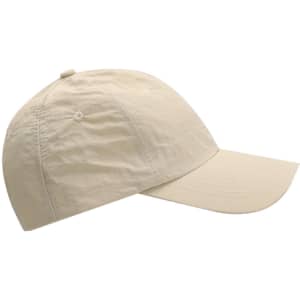 A beige mariner cap with a curved peak and a classic baseball cap style. It features a logo on the front.