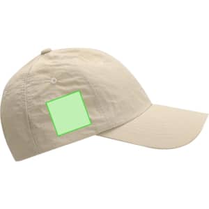 A beige Mariner Cap with a curved brim and a blank square for branding or customisation.