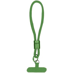 A green Whister Holder Bracelet with a loop and a clip for attaching items, featuring a simple logo.