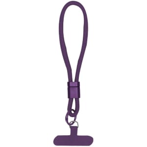 A purple Whister Holder Bracelet with a smooth loop and an attachment clip at the end.