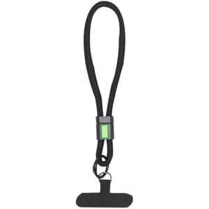 A black Whister Holder Bracelet featuring a flexible strap and a clip for attaching to devices.