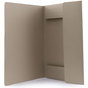 A brown Ecosum folder with an open design, featuring compartments for organizing documents and a branding logo.
