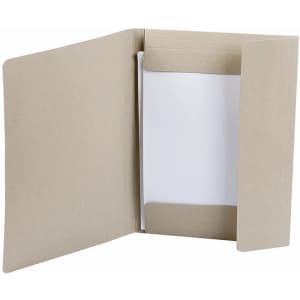 A brown Ecosum Folder with an open design, featuring a pocket and a blank white insert inside.