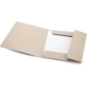 A beige Ecosum Folder with an open design, featuring a slot for documents and a clean, minimalist look.