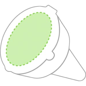 A green Cleansand Ashtray with a conical design and an integrated logo, suitable for home use.