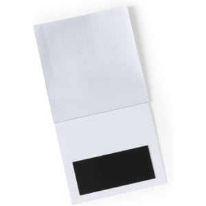 A magnet calendar featuring a white top section and a black magnetic base, designed for easy sticking to surfaces.