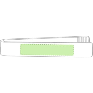 A green and white promotional product with a smooth design, featuring space for branding.