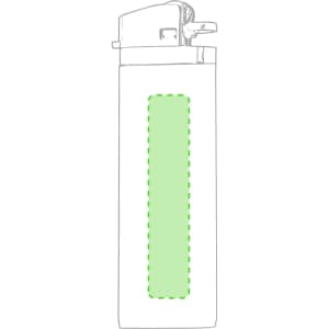 A green Parsok lighter with a rectangular cut-out section and a lighter igniter on top. Features a logo.
