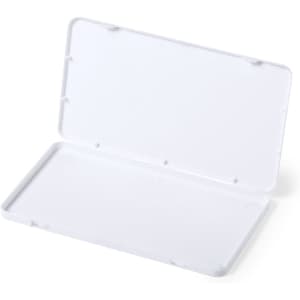 A white multipurpose bag with an open lid, featuring a simple design and edges for easy access.