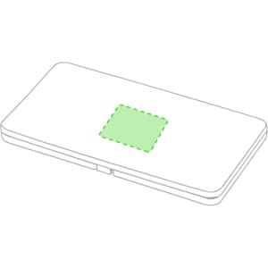 A white Kloe Multipurpose Bag with a green square design and a logo in the centre.