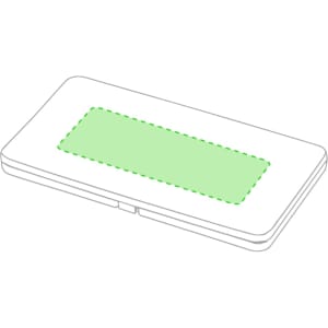 A rectangular green promotional bag with a centred branding area, featuring a sleek design and rounded edges.
