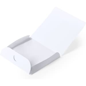 A white open box with a flap and a small cut-out. The interior is clean and blank.