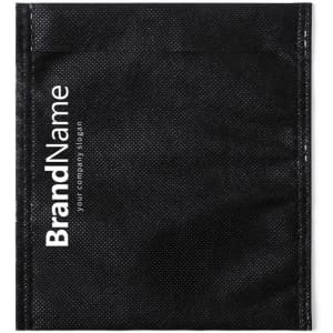 A black Yator Pouch featuring a logo and textured surface, designed for various uses.