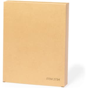 A brown cardboard box containing the Flinex Diary, featuring a simple, unmarked design.