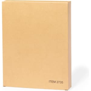 A plain brown diary with a minimalist design, featuring a branding logo and a sturdy cover.