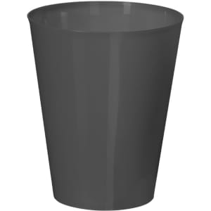 A drink cup in a sleek grey colour, made of durable plastic, featuring a simple design and a logo.