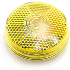 A round, yellow Flash Security Light with a textured surface and a central light feature.