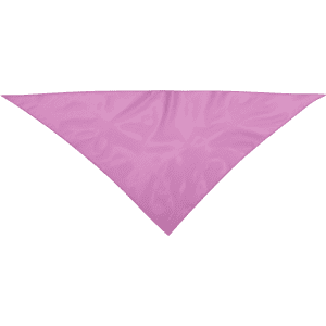 A pink Plus Neckerchief with a triangular shape, featuring a subtle texture and a logo on the design.